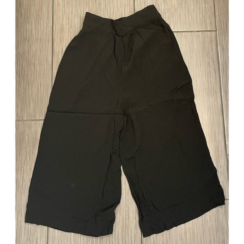 Madewell Womens Black Wide Leg Pull On Cropped Pants Size XS